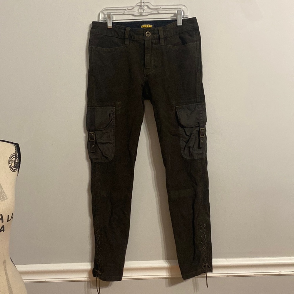Y2K Ralph Lauren Rugby Pants Womens Size 2 Corduroy Casual Pockets Vintage